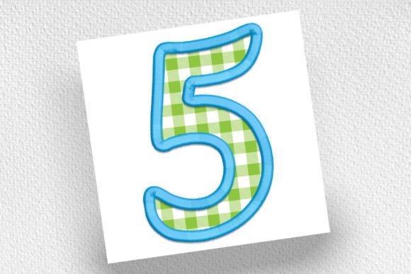 Number 5 Applique Embroidery Design
