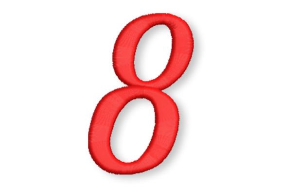 Script Embroidery Font Number Eight