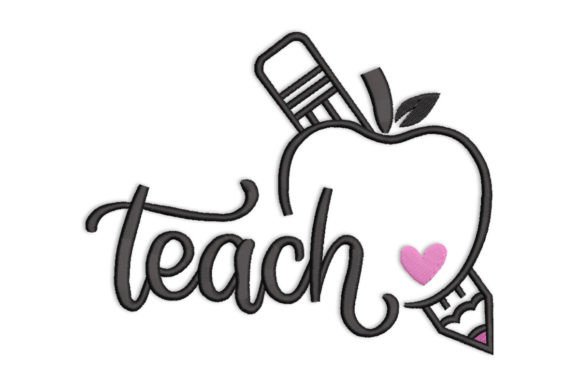 Teach Apple Pencil Embroidery Design
